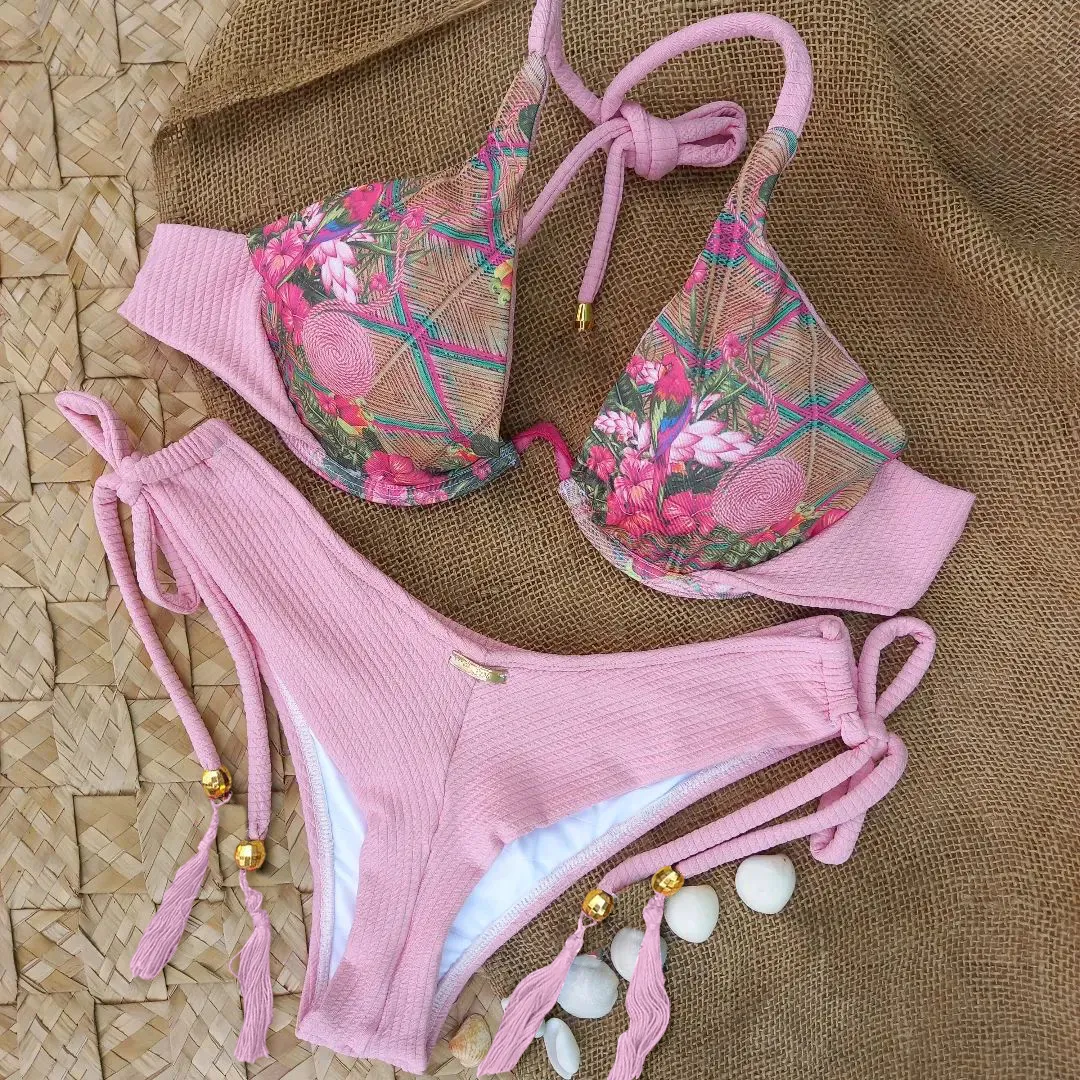 Bohemian floral print swimsuit