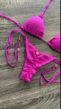 Fashion Solid Color Print Sexy Split Bikini