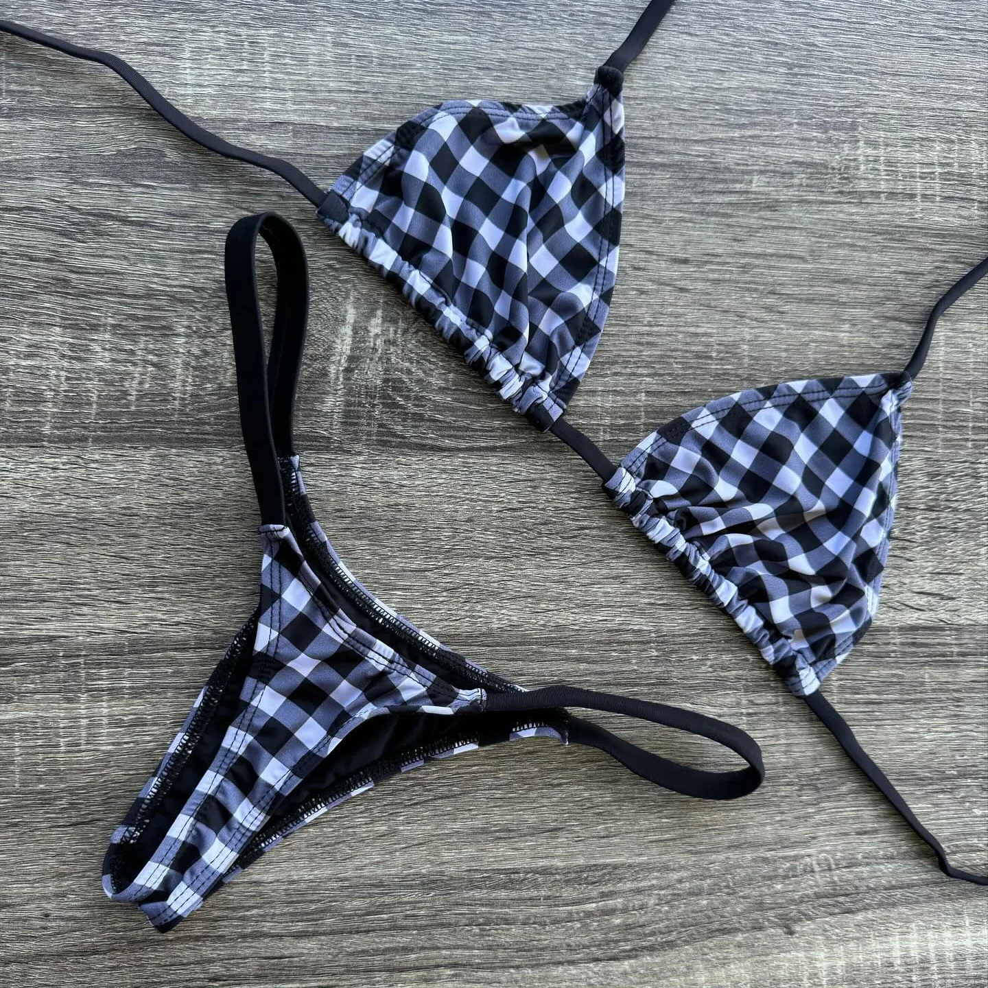 Plaid Print Sexy Split Bikini