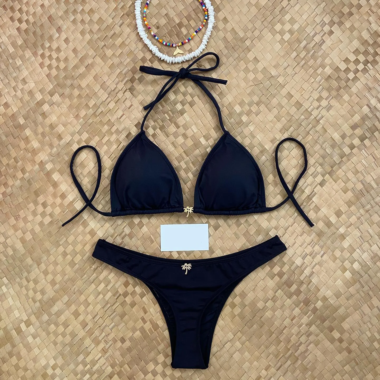 Fashion solid color split bikini